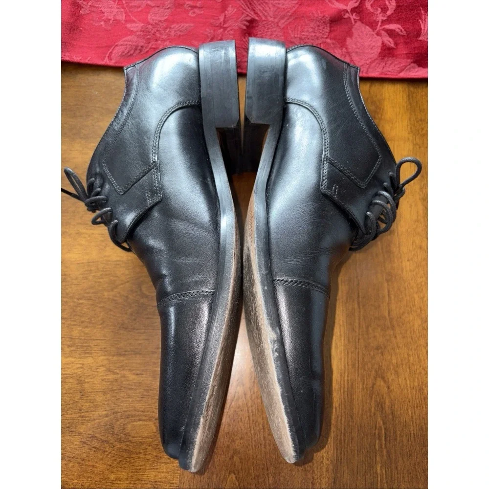 Johnston & Murphy Mens Sz US 12 M Cap‎ Toe Oxford Black Leather Shoes 59 -11567